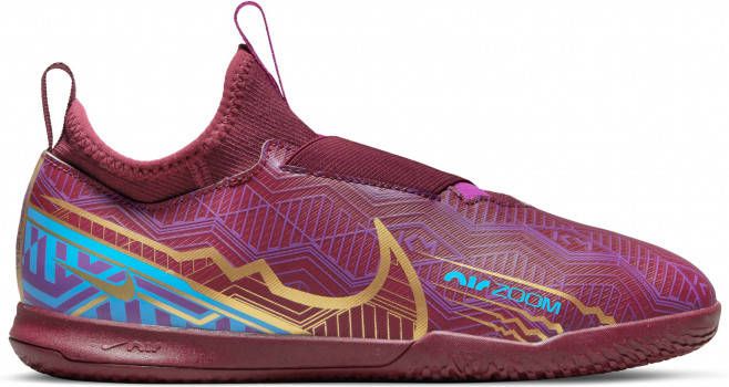 Nike Kids Nike Zoom Mercurial Vapor 15 Academy KM Zaalvoetbalschoenen(IN)Kids Paars Bordeauxrood Goud